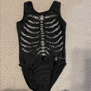 Black Skeleton Design Kids Bodysuit